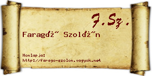 Faragó Szolón névjegykártya